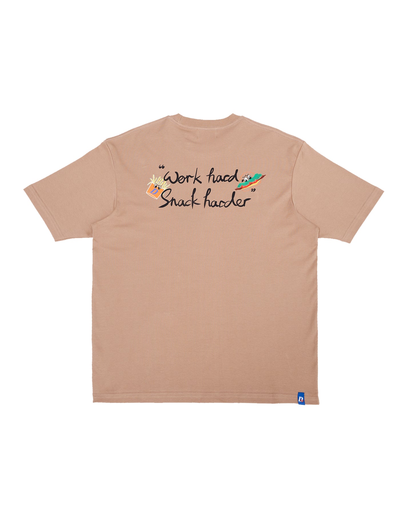 WORK & SNACK HARDER TEE (BROWN)
