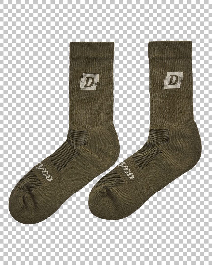 dissyco crew socks army green 03